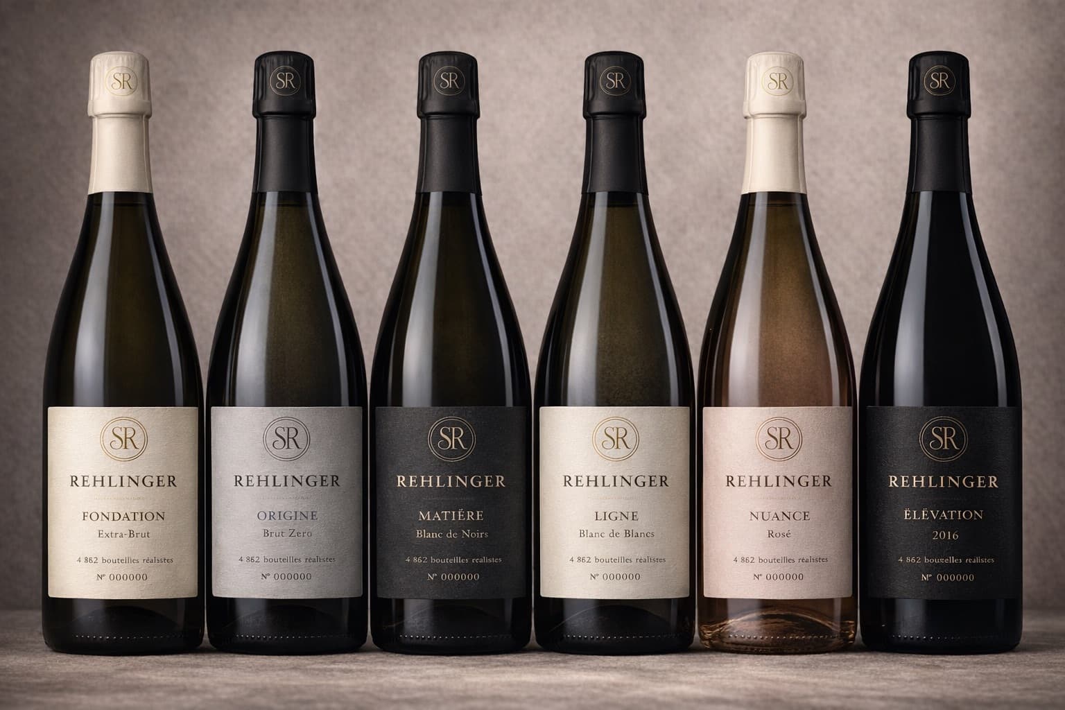 Collection complète Champagne Rehlinger — six cuvées artisanales Extra Brut, Brut Zéro, Rosé
